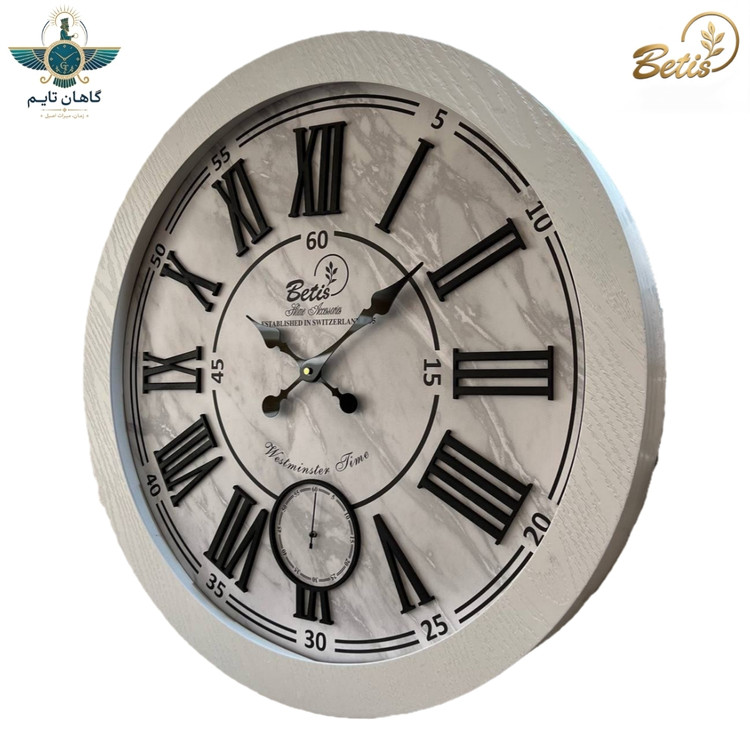 ساعت دیواری چوبی بتیس - ۶۷ سانتی - کد ۶۷۰۴