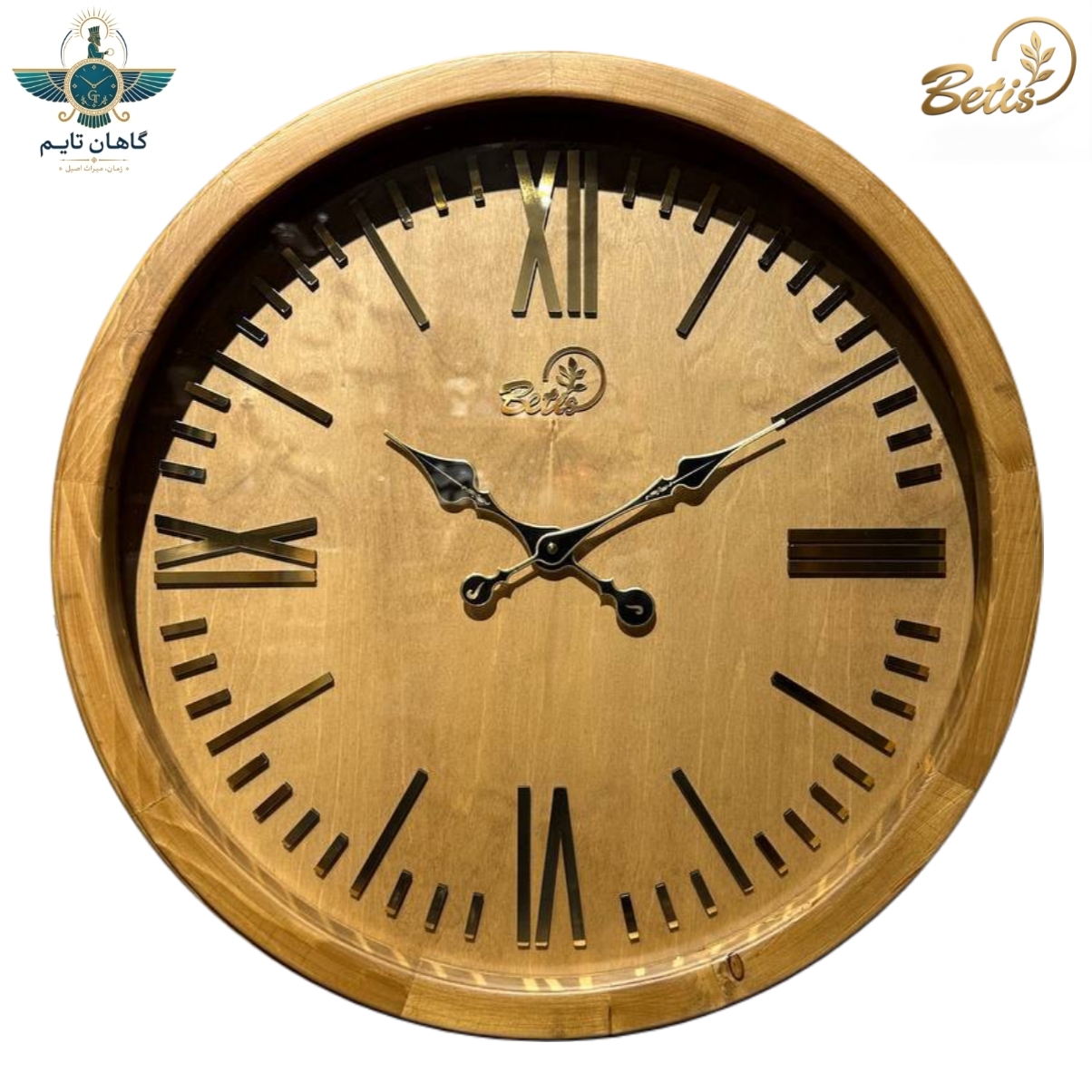 ساعت دیواری بتیس تمام چوب روس